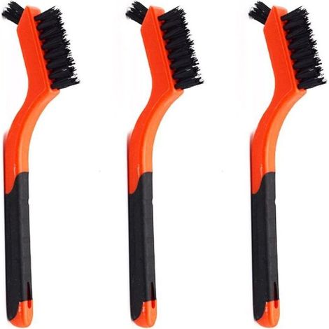 Ensemble de 3 brosses de nettoyage en nylon et petites brosses métalliques pour nettoyer la rouille dans les trous