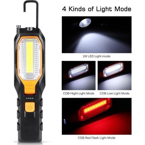 COB-Arbeitsleuchte, ultrahelle tragbare LED-Lampe, USB-aufladbar (1/4)