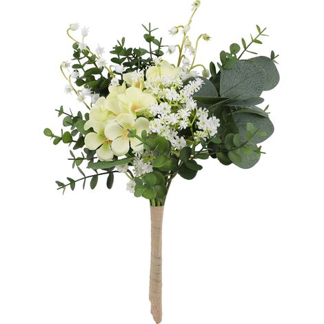 【AHB2004-800-13 Hellgrün】Handgefertigter künstlicher Blumenstrauß, Hochzeitsblumen im INS-Stil, Eukalyptusblätter, Heimdekoration, Tischdekoration (1/2)