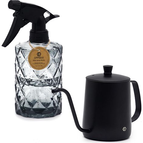 Lot de 2 vaporisateurs d'arrosage pour plantes d'intérieur et d'extérieur ou nettoyage de la maison (noir) (1/5)
