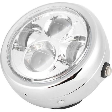 Accessoire universel de modification de phare LED rond pour moto vintage (galvanisé)