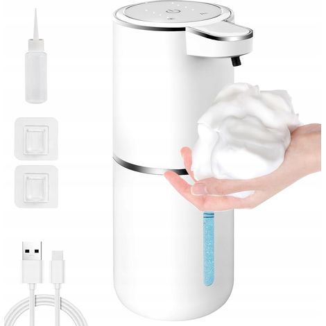 DISTRIBUTEUR DE SAVON USB SANS CONTACT 380ML POUR SALLE DE BAIN AVEC CAPTEUR (1/5)
