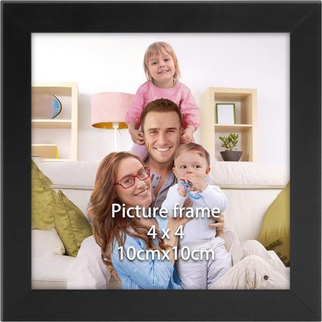 Bilderrahmen Fotorahmen Quadrat Foto Wand 10x10cm Schwarz (1/5)