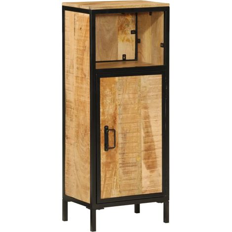 Armadio da bagno 40 x 27 x 90 cm grande spazio di archiviazione in legno massello di mango stile contemporaneo 020047350