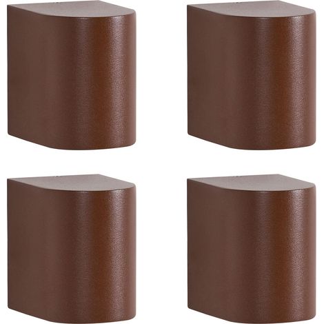 Set of 4 Outdoor Wall Light Lamps Brown Aluminium 8 cm External Modern Design Garden Patio AVIA (1/5)
