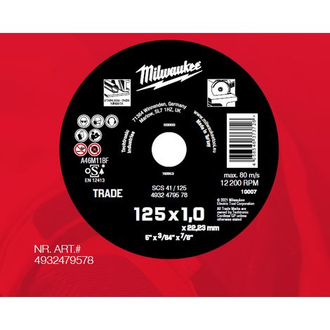 Trennscheibe Milwaukee 4932479578 125 mm 1 mm