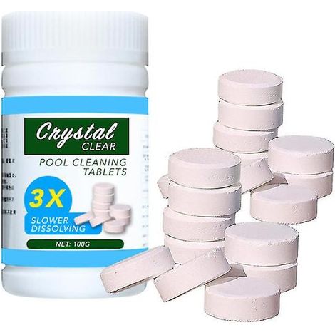 100 comprimés de chlore pour le nettoyage des piscines et spas flottants. Produits chimiques pour le nettoyage des piscines. (1/5)
