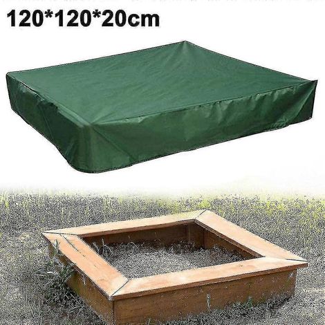 Wasserdichte Sandkastenabdeckung, Sandkastenabdeckung aus Plane, Spielzeugsandkastenabdeckung-120x120x20cm-Green