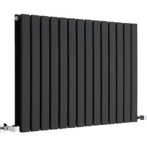 Milano Alpha Black Horizontal Double Flat Panel Radiator - 635mm x 980mm (1/4)