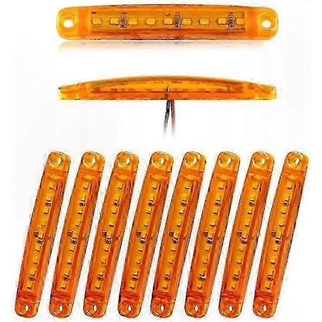 Lot de 10 feux de gabarit à LED, 9 LED, 12-24 V, lumière orange (1/5)