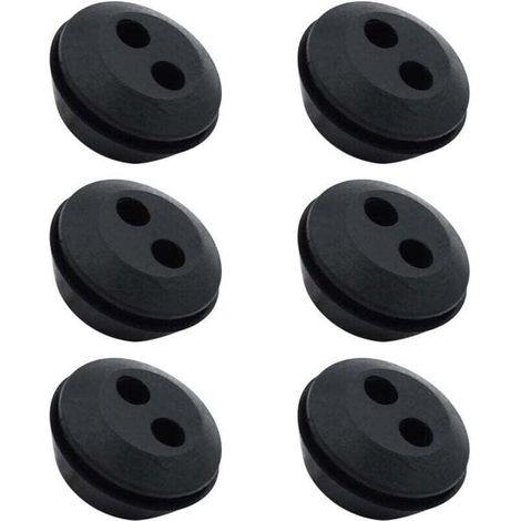 Lot de 6 Bouchon de Tuyau de Carburant Joint de Réservoir Caoutchouc 2 Trous Passe durite Passe Durite Reservoir Debroussailleuse Accessoires (1/4)