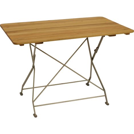 Klapptisch BAD TÖLZ 70x110cm rechteckig, Flachstahl verzinkt + Robinie (1/4)