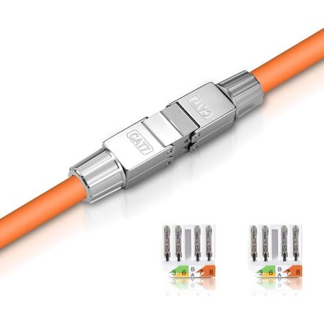 1 connecteur de câble réseau Cat 7 sans outil, connecteur RJ45 Cat7 pour câble de pose LAN, connecteur Ethernet Cat pour câble d'installation, 10 Gbit/s
