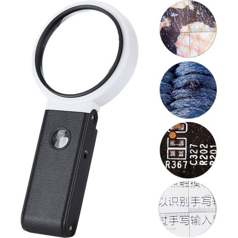 Miroir d'observation pour composants électroniques avec loupe lumineuse LED, portable et pliable, TH-7018BD (1/5)