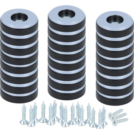 BEBUSINGOTO 24 x Teflon-Gleiter mit Schrauben - 25 mm - rund - Gleiter für Stühle und andere Möbel