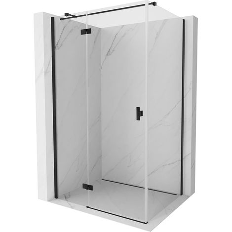 Mexen Mist-H T cabina de ducha con puerta abatible izquierda 90 x 70 cm, transparente, negra - 8A5T-090-070-70-00-L (1/5)