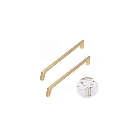 2 Pièces Poignées de Porte de Tiroir de Cuisine en Laiton Brossé. Poignee de Porte Meuble. Poignée de Tiroir Matériel Moderne pour Cuisine. Chambre. Armoire. Entraxe 160 mm (1/5)