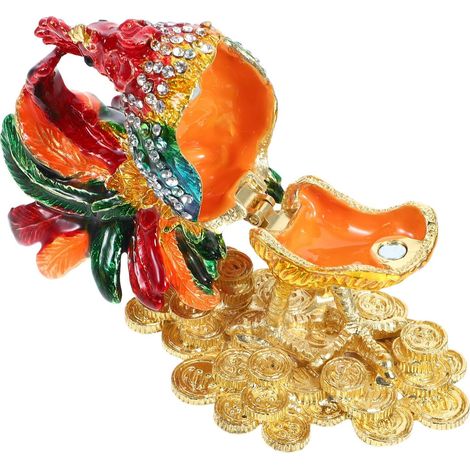 Rooster Jewelry Box, Zinc Alloy Keepsake Box, Jewelry Storage, Table Decoration, Home and Special Occasions (1/5)
