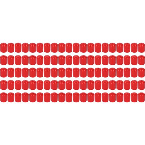 Couvercle d'embout rond en PVC, 100 pièces, Flexible, ignifuge, protecteur de filetage de vis, rouge, 18mm