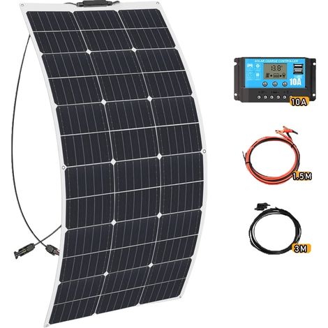 Panneau Solaire, Haute Efficacité, Design Flexible, Kit de panneau solaire 100W (1/2)