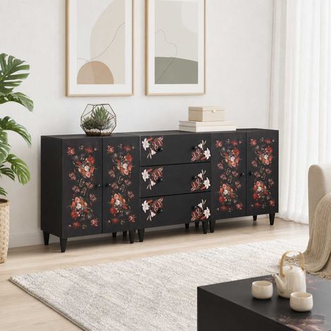 vidaXL Stauraumschränke 3 Stk. 180 x 33 x 75 cm Massivholz Mango (1/5)