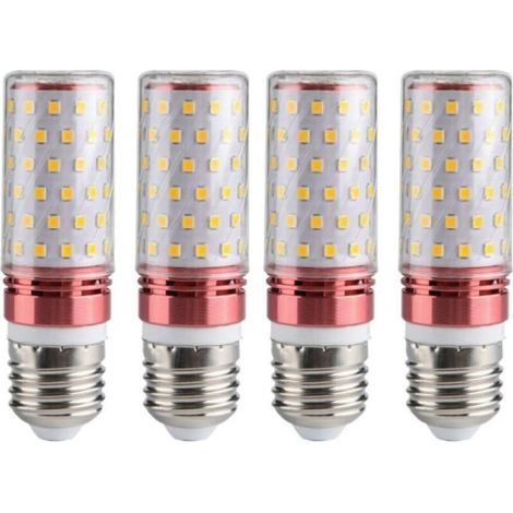 Lot de 4 ampoules LED E27 12 W 220 V, douilles pour lampe de table, lustre, éclairage d'urgence domestique, blanc naturel (1/4)
