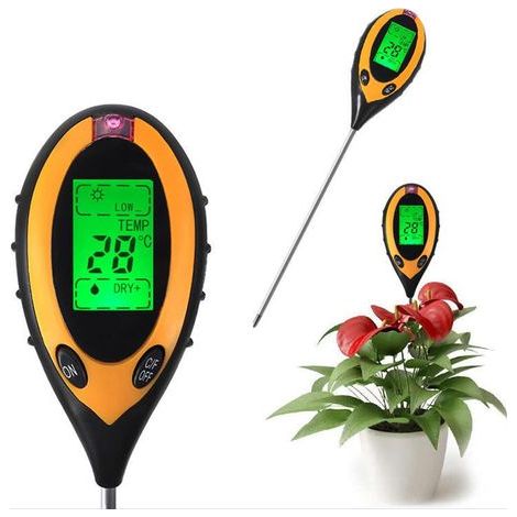 Hygromètre pour plantes 4 en 1 - Humidimètre numérique avec PH/température/humidité/lumière - Testeur d'humidité du sol - Pour le jardinage (1/5)
