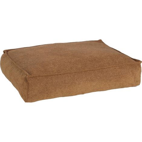 1 - Coussin pour chien - Coussin rectangulaire - Rembourrage flocons mousse à mémoire - Bordure élégante et fond antidérapant - Pour animaux domestiques - Ocre - 80x60x18cm (1/3)
