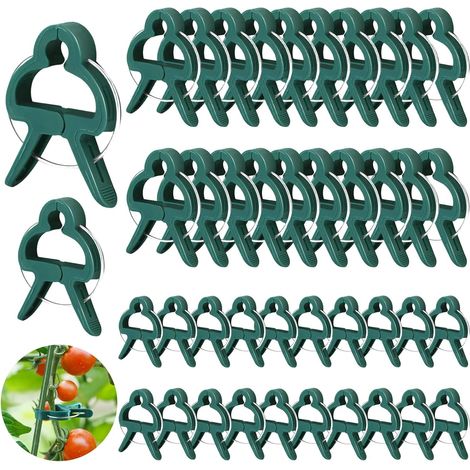 Pinzas para plantas, pinzas para tomates, pinzas de soporte para plantas, pinzas para plantas trepadoras, pinzas reutilizables para tomates para asegurar y sostener plantas, verduras, flores y frutas  (1/4)