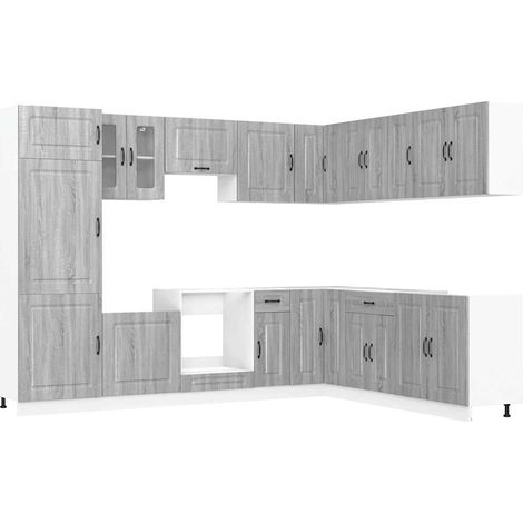 Maison Exclusive - 14dílná sada kuchyňských skříněk "Kalmar" šedý sonoma kompozit (1/5)