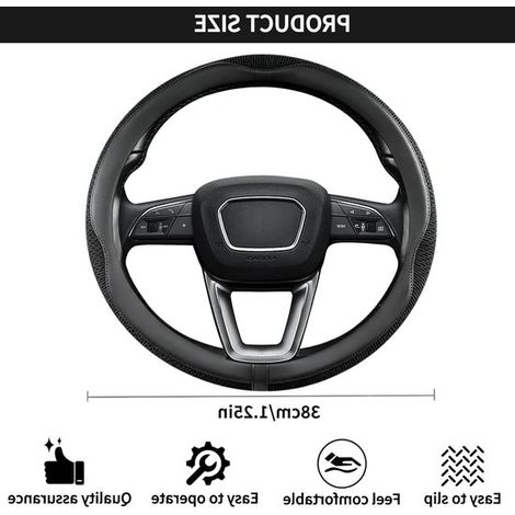 Lenkradbezug aus Mikrofaser, 38 cm, rutschfest, atmungsaktiv und geruchsneutral für optimalen Fahrkomfort (1/5)