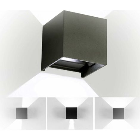 7W Led Applique murale chambre Moderne Interieur, Up and Down Design Réglable Lampe, Aluminium luminaires applique murale led pour Chambre Maison Couloir Salon - Noir et luminaire froid BLOW (1/5)