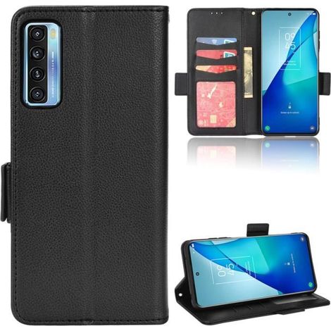 Pour TCL 20S- TCL 20 5G -TCL 20L Housse Téléphone Flip en PU Cuir Etui TCL 20S- TCL 20 5G -TCL 20L étui de Protection noir (1/4)