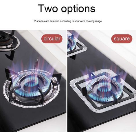 Couvercle Pour Brûleur De Plaque De Cuisinière - Feuille D'Aluminium Carrée - Protection Contre Les Éclaboussures D'Huile Et De Graisse - Lot De 10 (1/5)