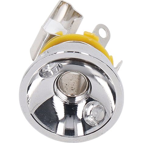 Prise de sortie jack guitare électrique argentée, connecteur électrosocket, accessoire pour guitare, câble jack 6,35mm, pièce de rechange, matériel luthier, pack de 1, finition chrome, robuste et fiab (1/5)