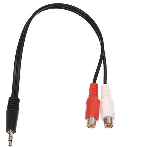 Câble audio stéréo 3,5 mm vers double RCA, connecteur mâle 3,5 mm vers double RCA femelle (1/5)