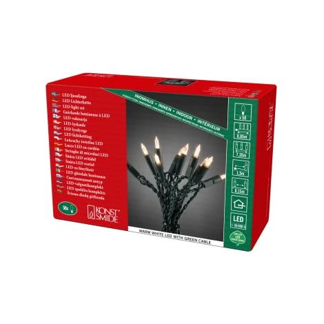 Konstsmide Next Generation - Stringa di 200 luci a LED statiche, Stile Tradizionale, Colore Bianco Caldo (1/4)