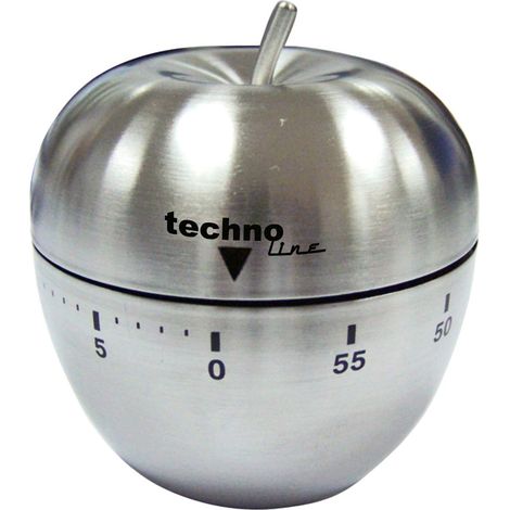 techno line KZW 3 Timer da Cucina con Analogico, Metallo, Argento, 6.3x6.3x7.1 cm (1/3)