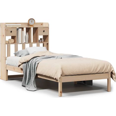 Maison Exclusive - Massivholzbett mit Regal ohne Matratze 90x200