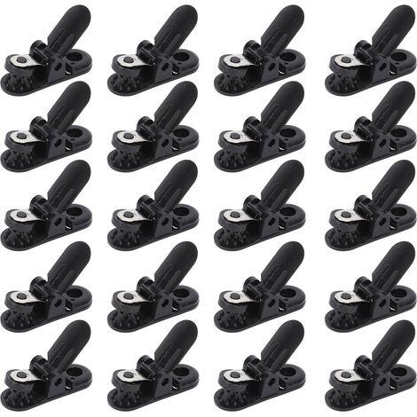 20 pièces attaches pour appareils auditifs, cordon de sécurité noir ABS, accessoires de remplacement pour porte-clip (1/5)