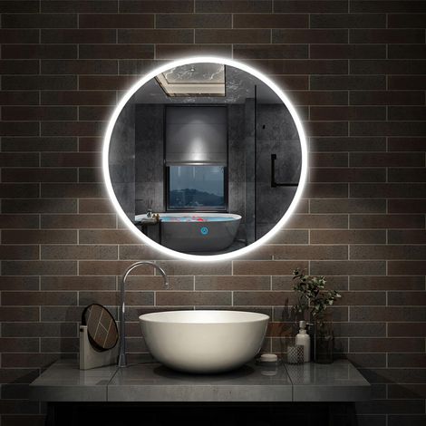 Round LED Bathroom Mirror with Demister 600x600mm-Flameless,Touch Control (1/4)