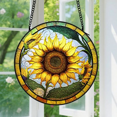 Capteur de soleil en vitrail - décoration spirituelle 15cm (1/4)
