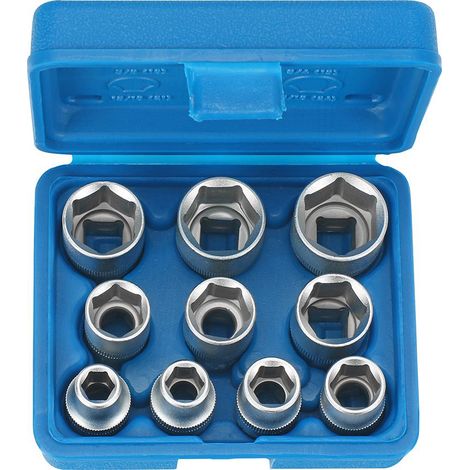 SERIE SET 10pz CHIAVI A BUSSOLA ESAGONALI IN POLLICI 1/2" INSERTO HEX CONDOR