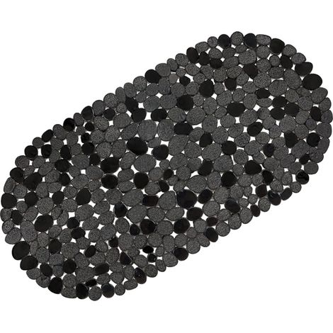 Badematte, rutschfestes Design, leicht zu reinigen, 36x69cm-e, schwarz (1/2)
