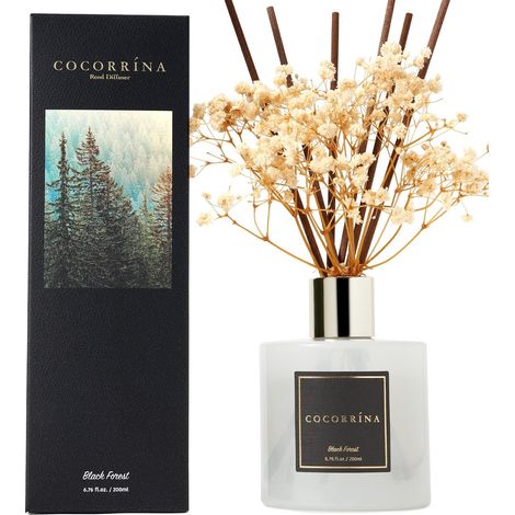 Home Fragrance Diffuser, Black Forest 200 ml with Diffuser Sticks Reed Diffuser Sticks for Bathroom Shelf Decoration (1/4)