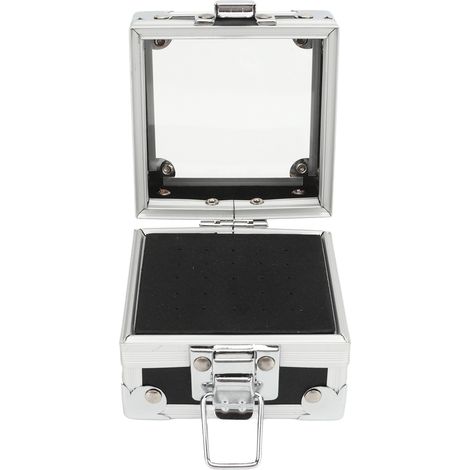 Boîte de rangement pour embouts de ponceuse à ongles, 25 trous, en alliage d'aluminium noir. (1/5)