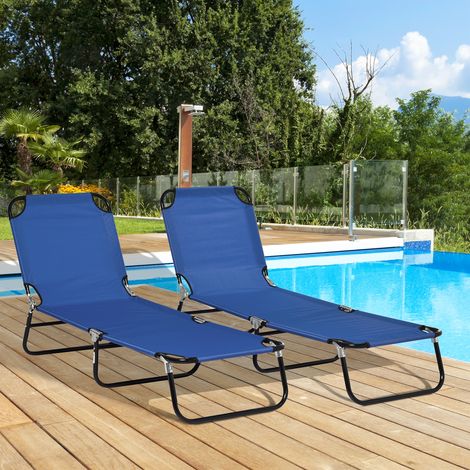 2er Set Sonnenliege klappbar Gartenliege mit 5-Fach höhenverstellbarer Rückenlehne bis 120kg belastbar