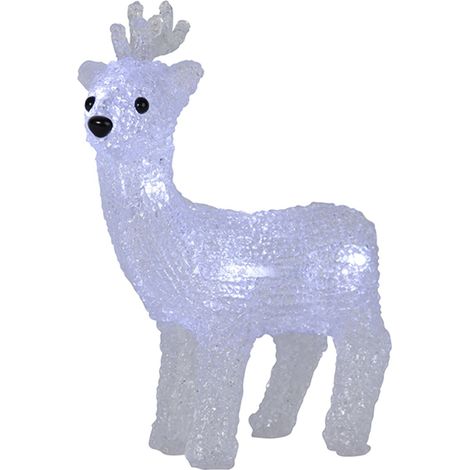 Star Trading LED Cerf Crystaline, figurine lumineuse, blanc froid, pile, 22cm (1/2)