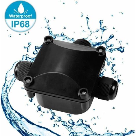 ALLIANDISBoîte de jonction étanche Té en plastique lumière LED boîte étanche noir trois têtes paquet de 5 (1/3)