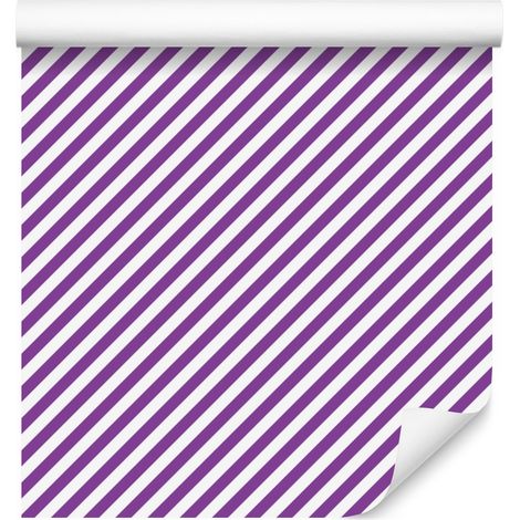Carta da parati a righe viola, lavanda e grigio chiaro 50x1000 cm (1/5)